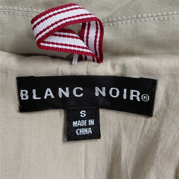 Blanc Noir Womens Cropped Linen Safari Trench Coat Size Small Beige Jacket NWT - Picture 7 of 11